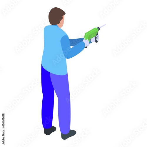 Wall drilling icon. Isometric of Wall drilling vector icon for web design isolated on white background
