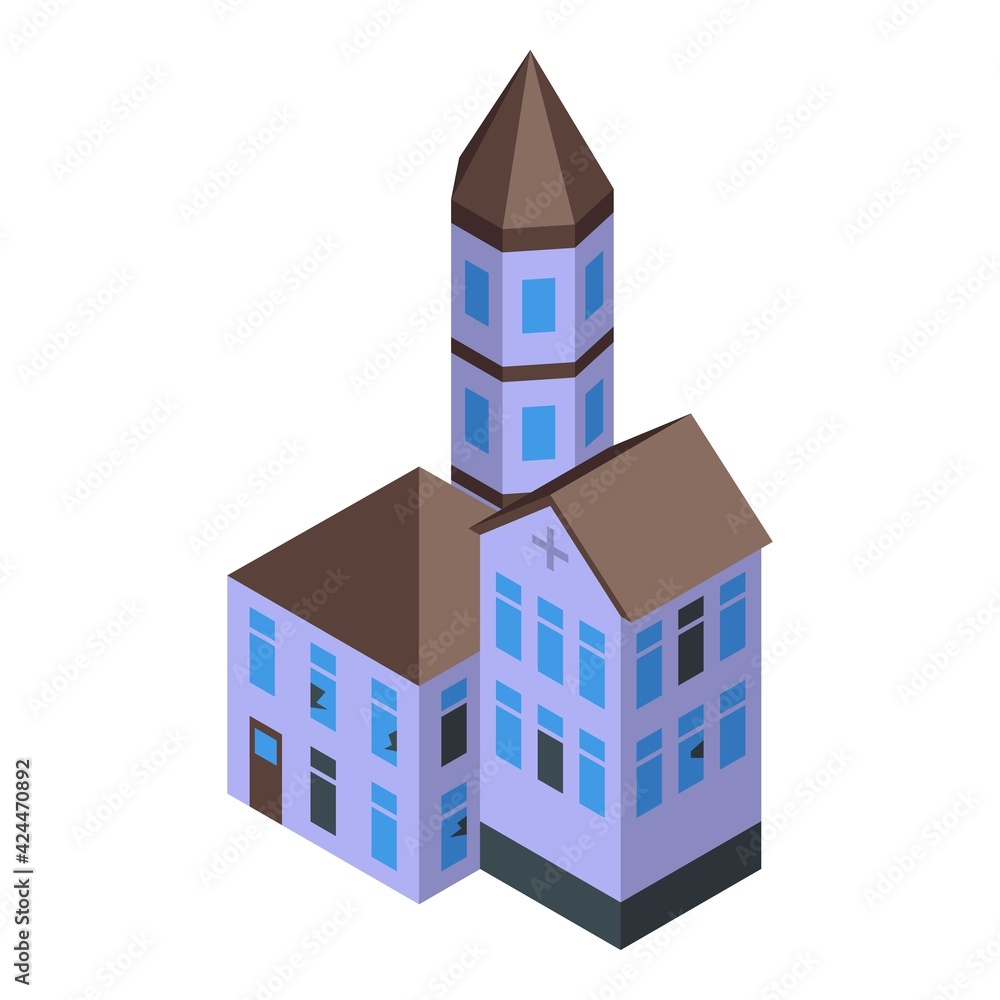 Creepy house icon. Isometric of Creepy house vector icon for web design isolated on white background Creepy house icon. Isometric of Creepy house vector icon for web design isolated on white background