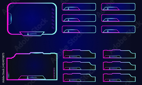 Colorful Twitch streaming panel Set Design.
