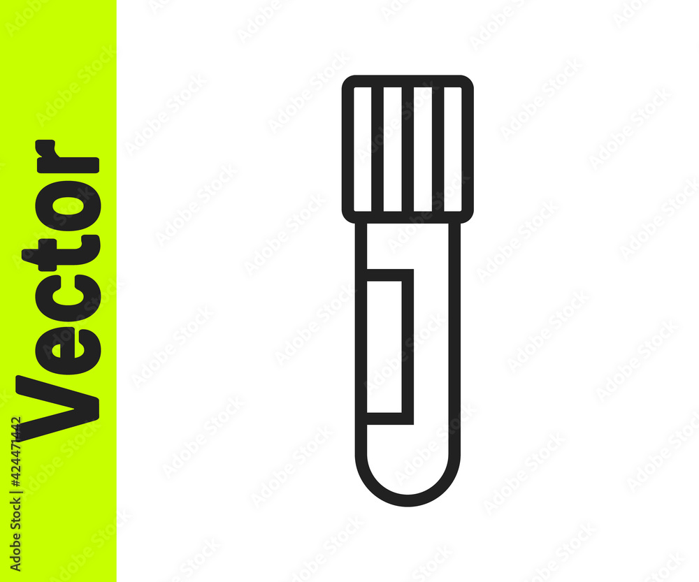 Black line Test tube and flask chemical laboratory test icon isolated on white background. Laboratory glassware sign. Vector Black line Test tube and flask chemical laboratory test icon isolated on white background. Laboratory glassware sign. Vector