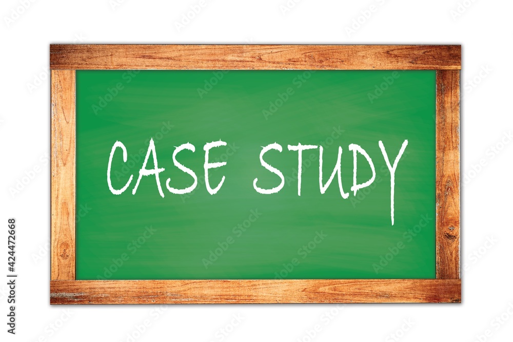 CASE STUDY text written on green school board. CASE STUDY text written on green school board.