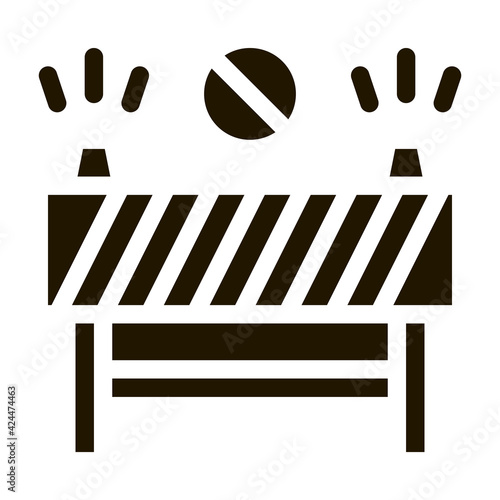 road barrier glyph icon vector. road barrier sign. isolated symbol illustration