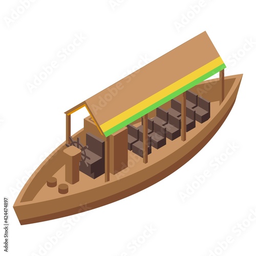 Travel floating market icon. Isometric of Travel floating market vector icon for web design isolated on white background