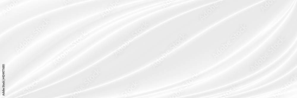 White fabric background with copy space