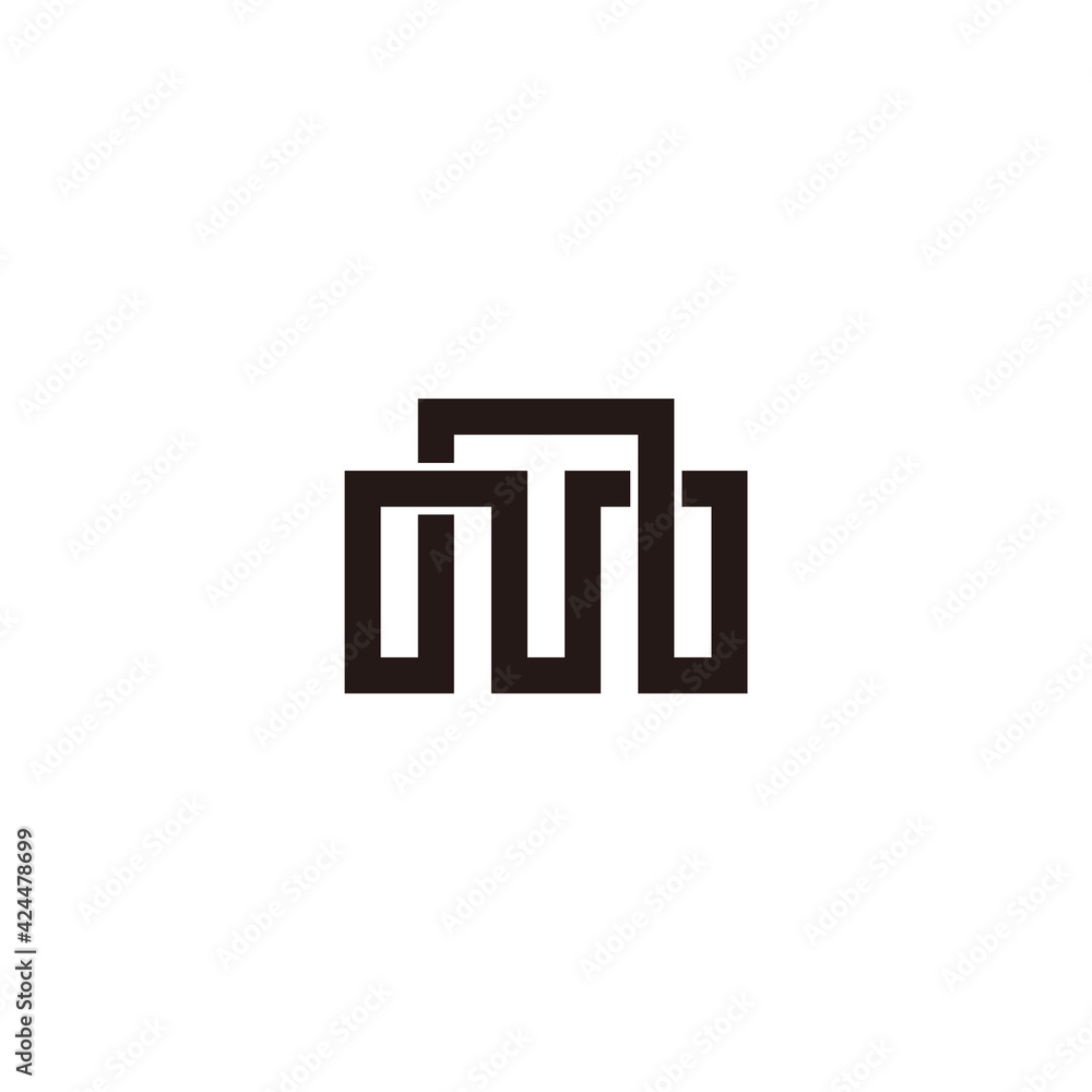 letter mn overlapping line infinity design logo vector