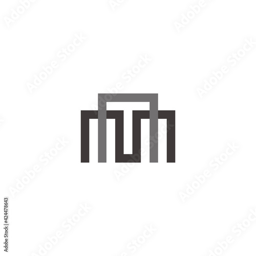 letter mn simple geometric abstract doors logo vector