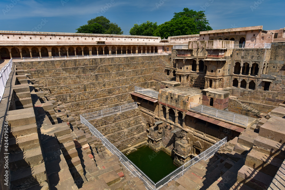 Naklejka premium Chand Baori, a stepwell in Rajasthan, India