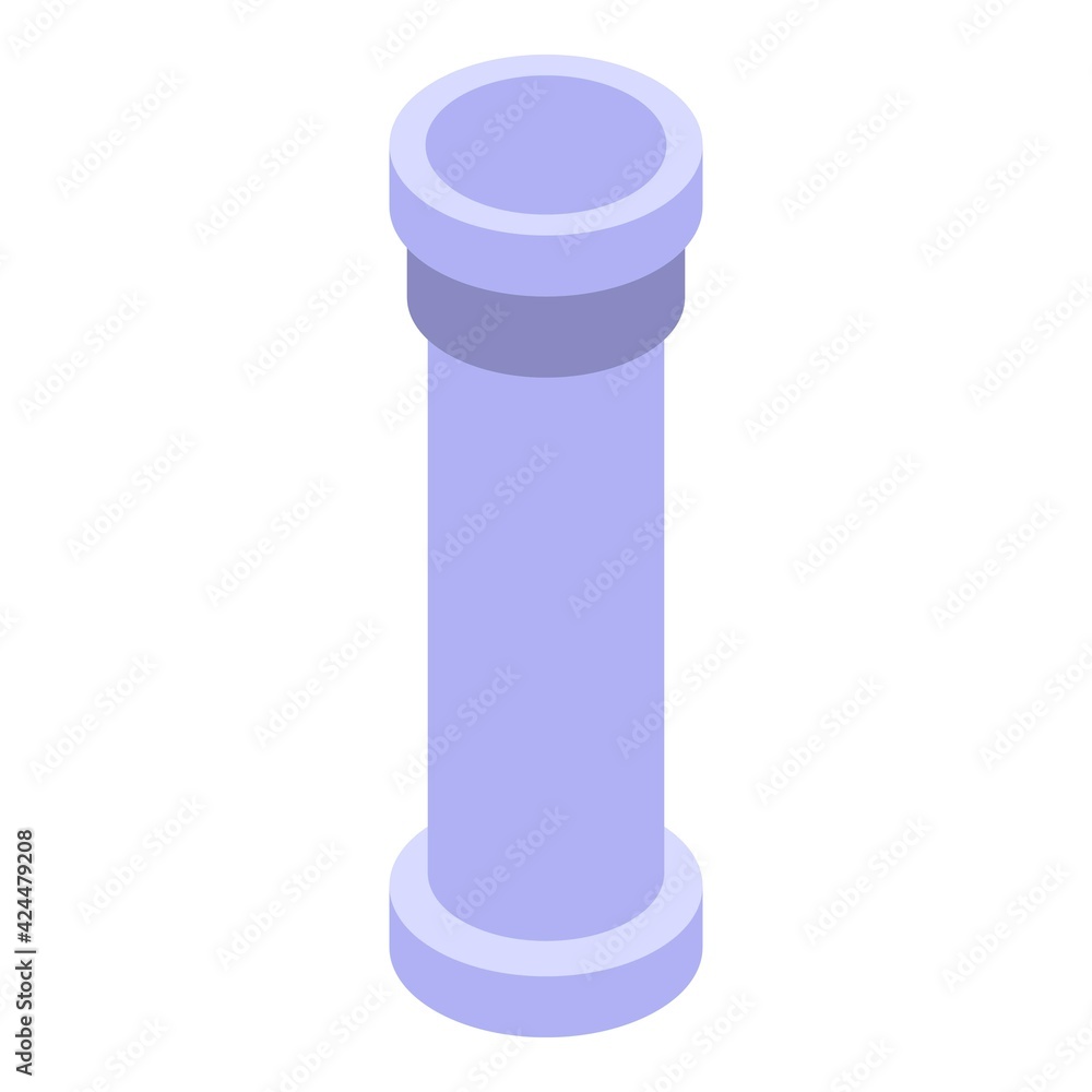 Sewerage plastic pipe icon. Isometric of Sewerage plastic pipe vector icon for web design isolated on white background Sewerage plastic pipe icon. Isometric of Sewerage plastic pipe vector icon for web design isolated on white background