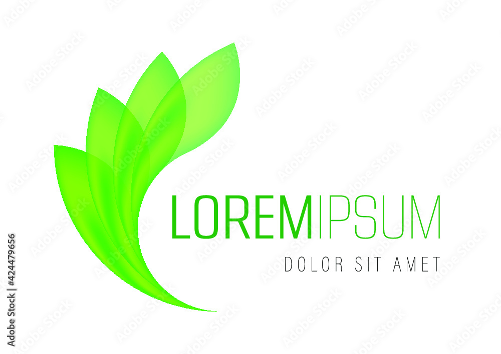 Vector logo template - green leaf or leaves. Can be used for branding for an eco, bio, organic or nature related business Vector logo template - green leaf or leaves. Can be used for branding for an eco, bio, organic or nature related business