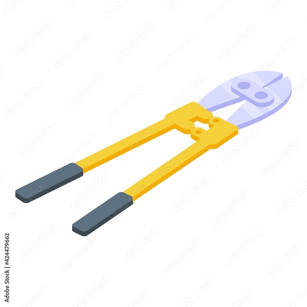 Work cut pliers icon. Isometric of Work cut pliers vector icon for web design isolated on white background Work cut pliers icon. Isometric of Work cut pliers vector icon for web design isolated on white background