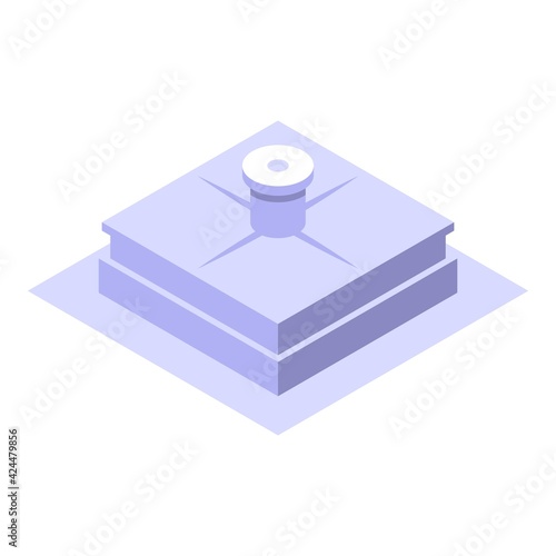Square manhole icon. Isometric of Square manhole vector icon for web design isolated on white background