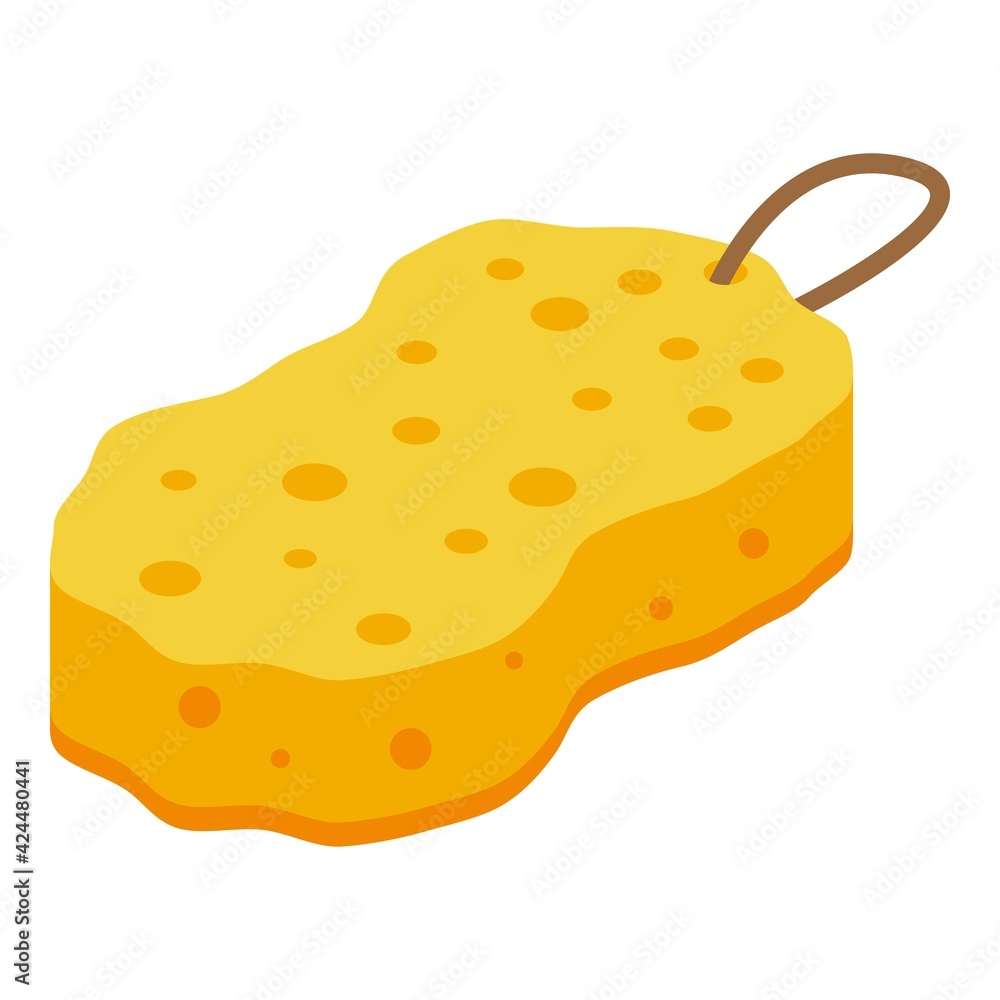 Shower sponge icon. Isometric of Shower sponge vector icon for web design isolated on white background Shower sponge icon. Isometric of Shower sponge vector icon for web design isolated on white background