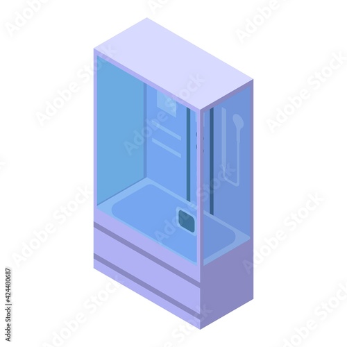 Bath shower stall icon. Isometric of Bath shower stall vector icon for web design isolated on white background