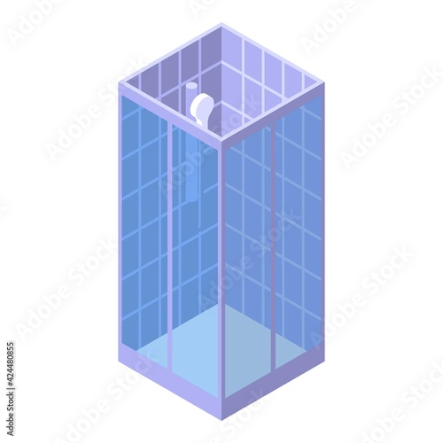 Ceramic shower stall icon. Isometric of Ceramic shower stall vector icon for web design isolated on white background
