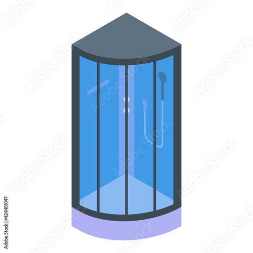 Interior shower stall icon. Isometric of Interior shower stall vector icon for web design isolated on white background