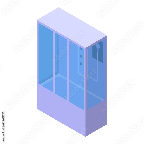 Apartment shower stall icon. Isometric of Apartment shower stall vector icon for web design isolated on white background