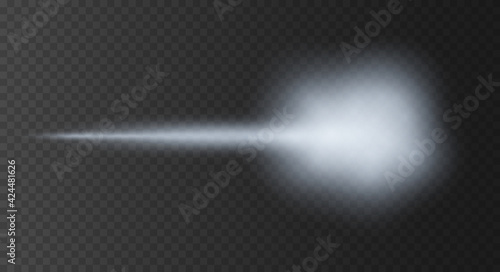 Steam or gas jet. Contrail, vapor trail. Vector illustration