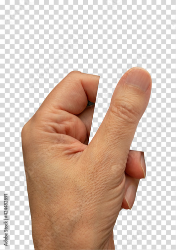 Male hand holding a hundred dollar in hand or man giving a hundred buck dollar bill. Isolated on white background including clipping path.