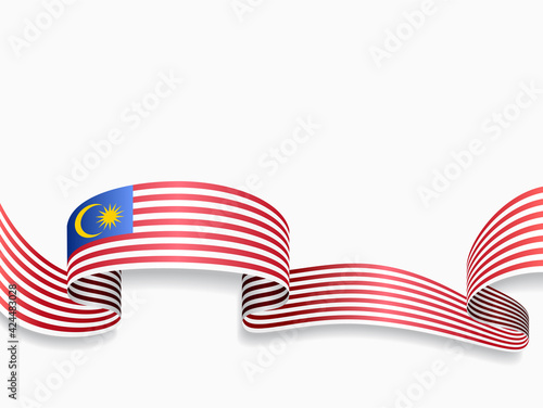 Malaysian flag wavy abstract background. Vector illustration.