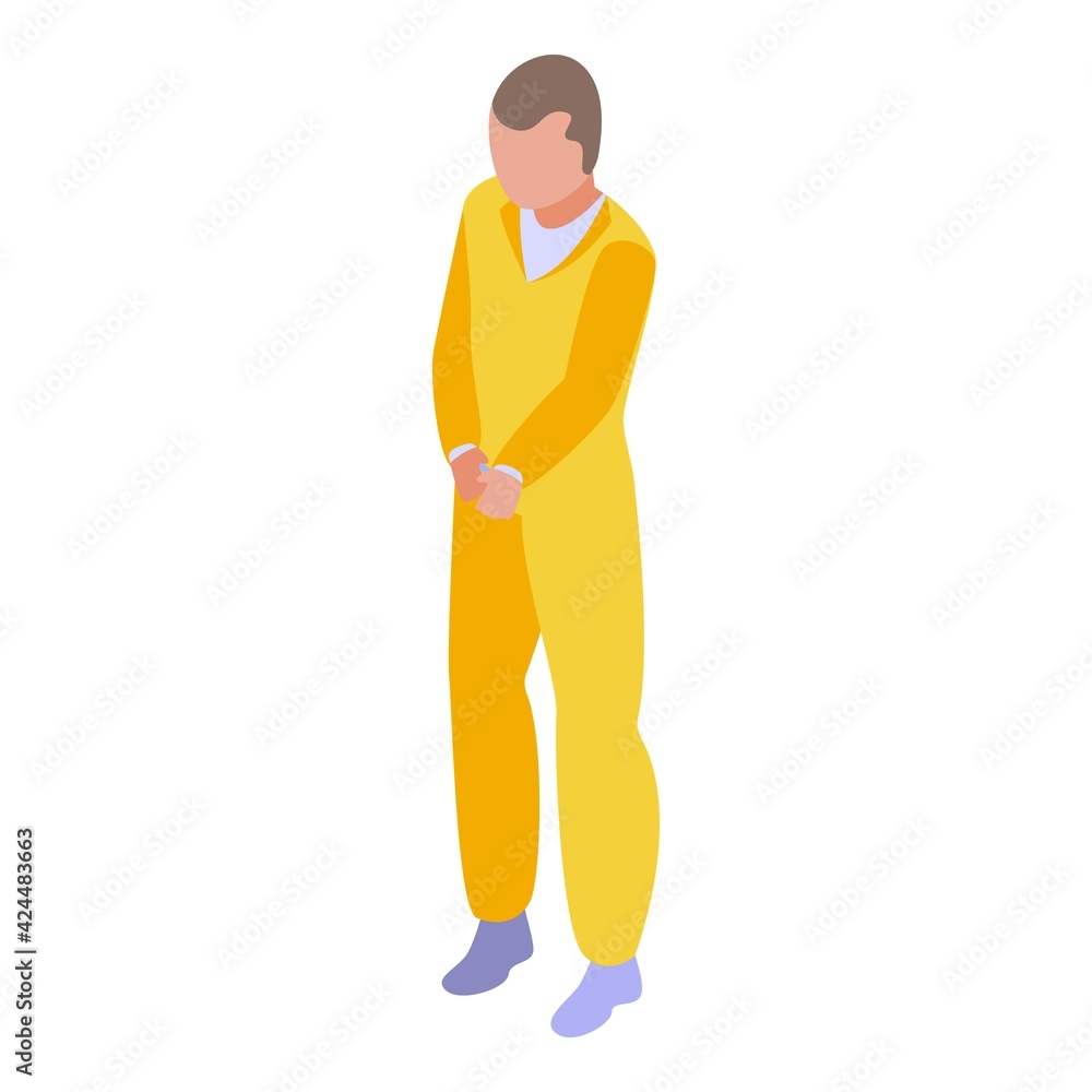 Arrested criminal icon. Isometric of Arrested criminal vector icon for web design isolated on white background Arrested criminal icon. Isometric of Arrested criminal vector icon for web design isolated on white background
