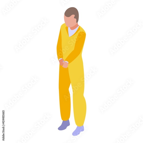 Arrested criminal icon. Isometric of Arrested criminal vector icon for web design isolated on white background