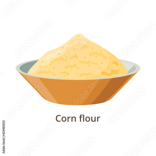Corn flour vector illustration in flat design isolated on white background