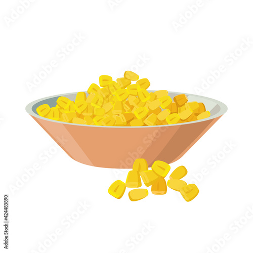 Corn grains vector illustration in flat design isolated on white background