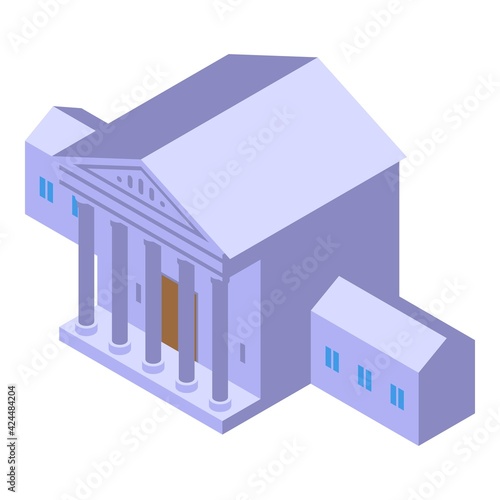 Justice building icon. Isometric of Justice building vector icon for web design isolated on white background