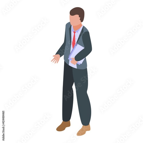 Attorney icon. Isometric of Attorney vector icon for web design isolated on white background