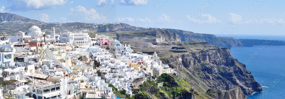 Panorama view at Santorini village, Greece