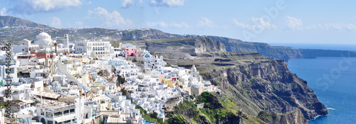 Panorama view at Santorini village, Greece