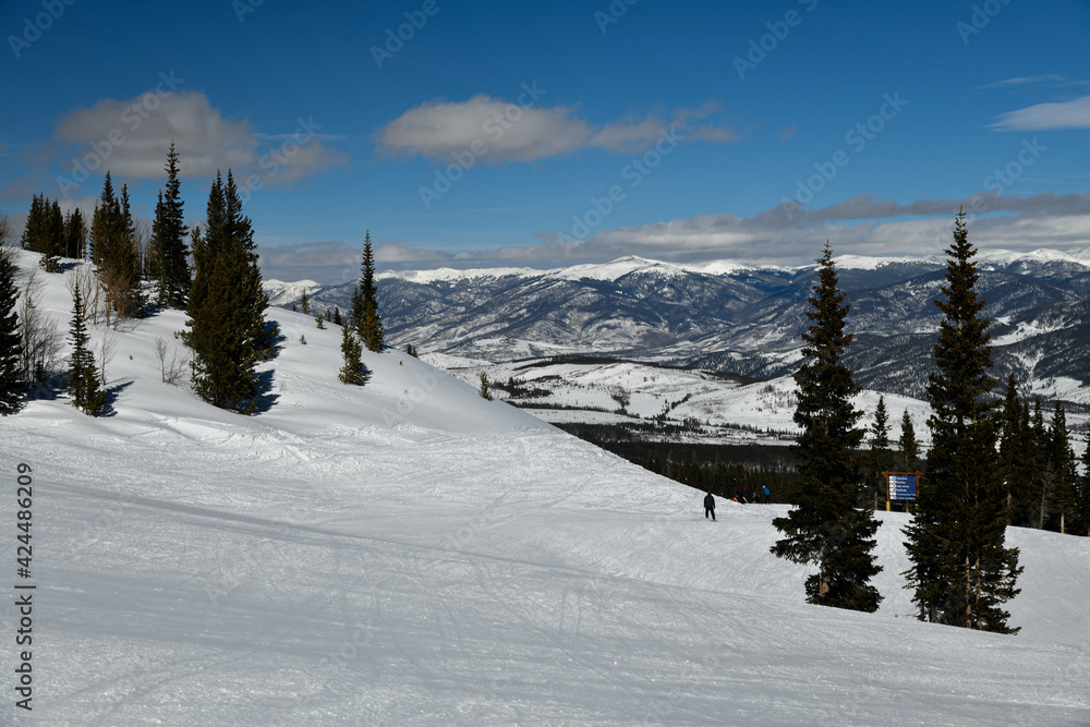 Winter panoramic view at Breckenridge Ski resort, CO