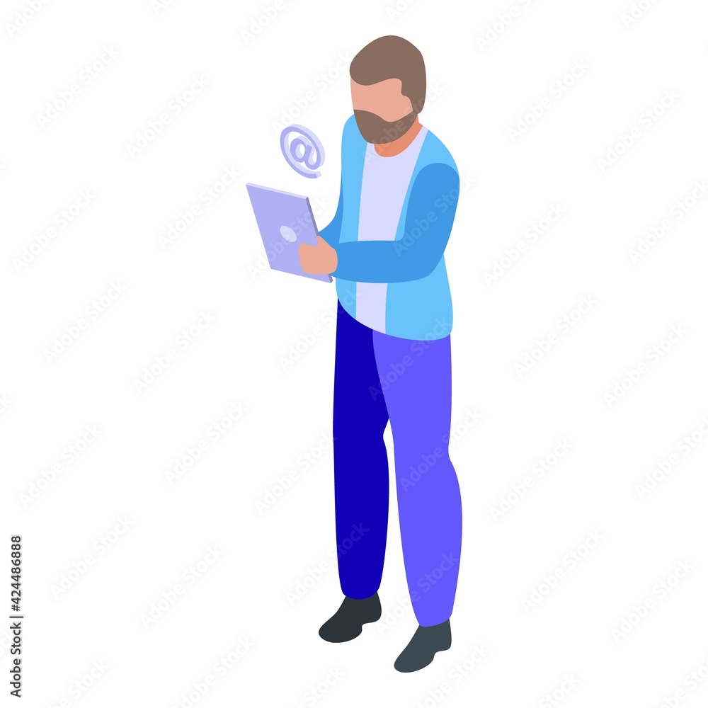 Email interaction icon. Isometric of Email interaction vector icon for web design isolated on white background Email interaction icon. Isometric of Email interaction vector icon for web design isolated on white background