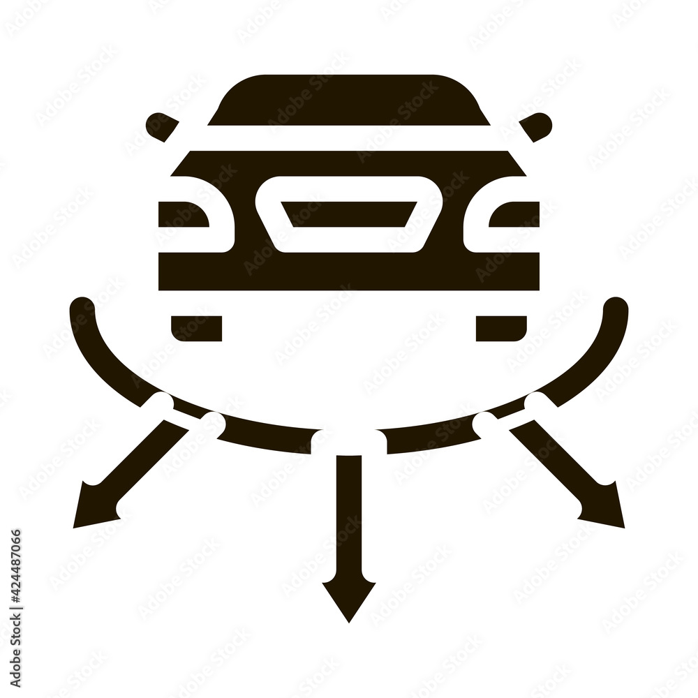 parktronic parking system glyph icon vector. parktronic parking system sign. isolated symbol illustration parktronic parking system glyph icon vector. parktronic parking system sign. isolated symbol illustration