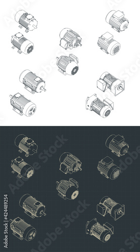 Electric motors isometric drawings