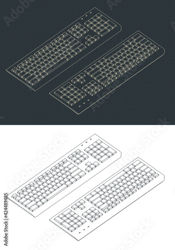 Keyboard isometric blueprints