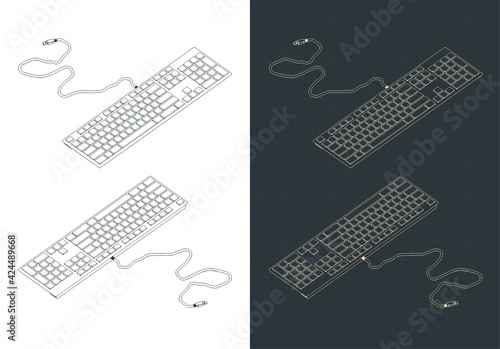 Keyboard isometric drawings