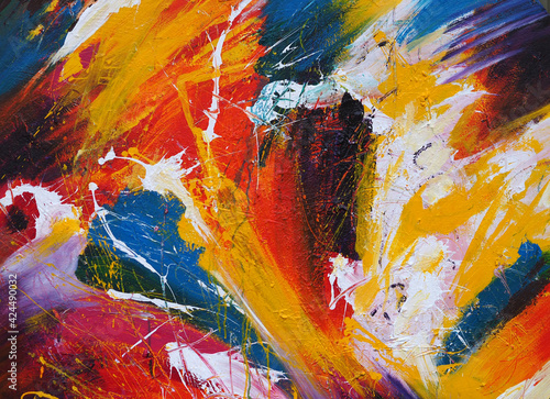Fototapeta Naklejka Na Ścianę i Meble -  Colorful oil paint brush stroke abstract background texture  design illustration.
