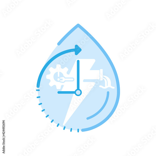 Water scarcity, pollution, and water mismanagement are current promblems leading to future challenge. Vector illustration outline flat design style.
