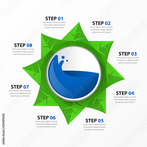 Infographic design template. Creative concept with 8 steps