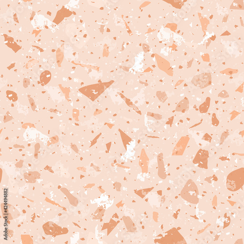 Terrazzo seamless pattern. Gentle classic flooring