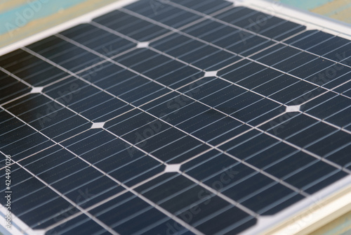 solar cell panel on the ground  with sunlight