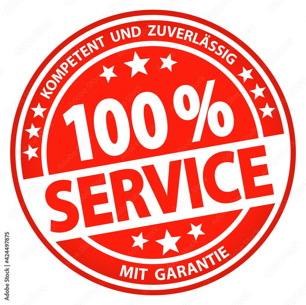 round business button - 100% service