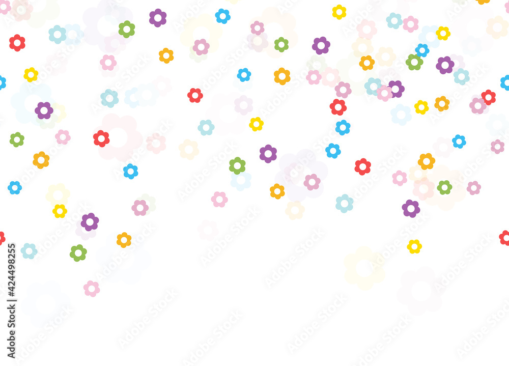 seamless confetti spring flowers background