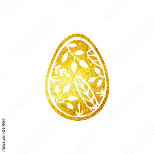 Golden Easter egg with floral decor