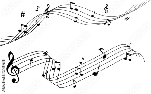 vector musical notation note melody illustration