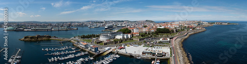 panoramic landscape of a Galician port