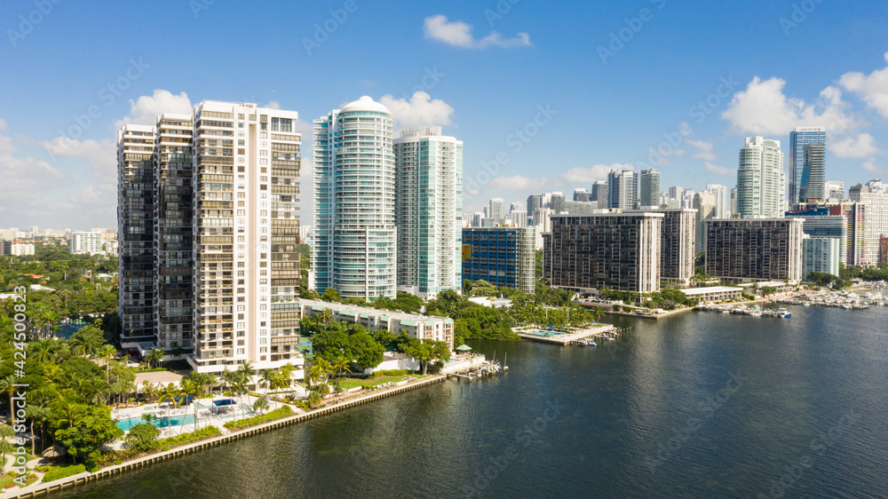 Brickell Waterfront Aerial Miami Florida