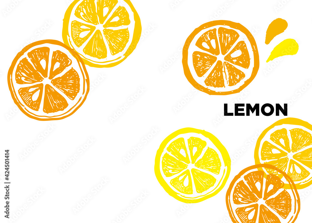 レモンのイラスト 夏にぴったりの爽やかなレモンのイラスト 輪切りのレモン Stock Vector Adobe Stock