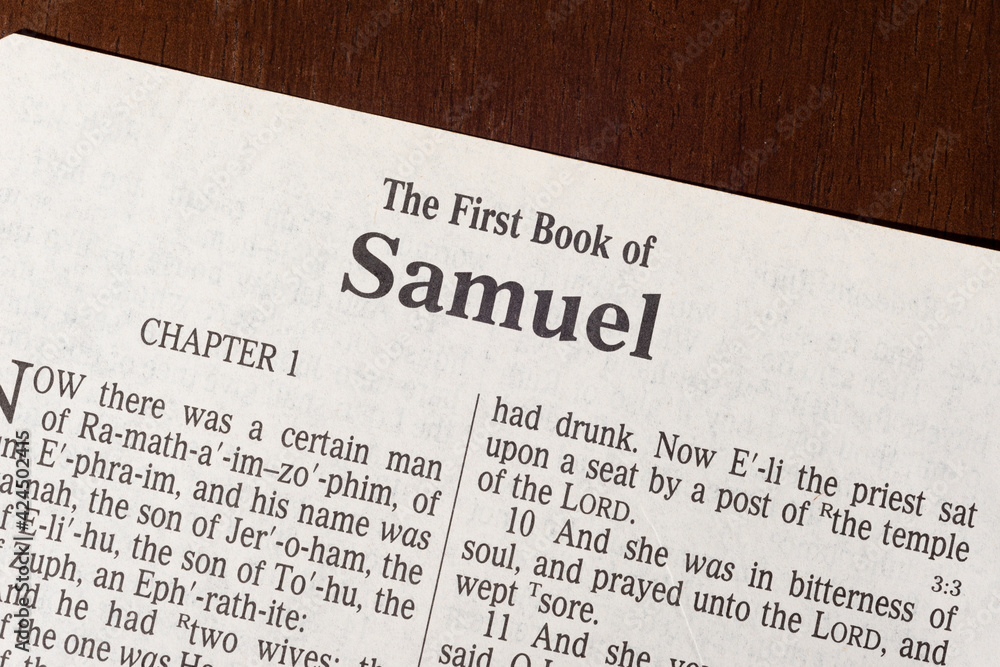 Obraz premium The Book of First Samuel Title Page Close-up